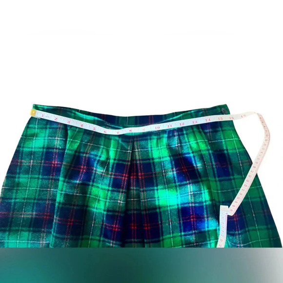 Vintage Pendleton Wool Plaid Red Green Navy Skirt Size 16 - Picture 12 of 12